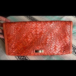 Cole Haan leather woven clutch purse